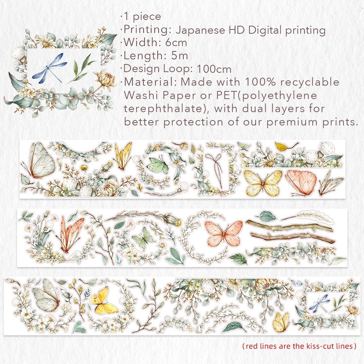 The Washi Tape Shop - Pre-cut Zephyr Bloom Wide Washi/PET Tape