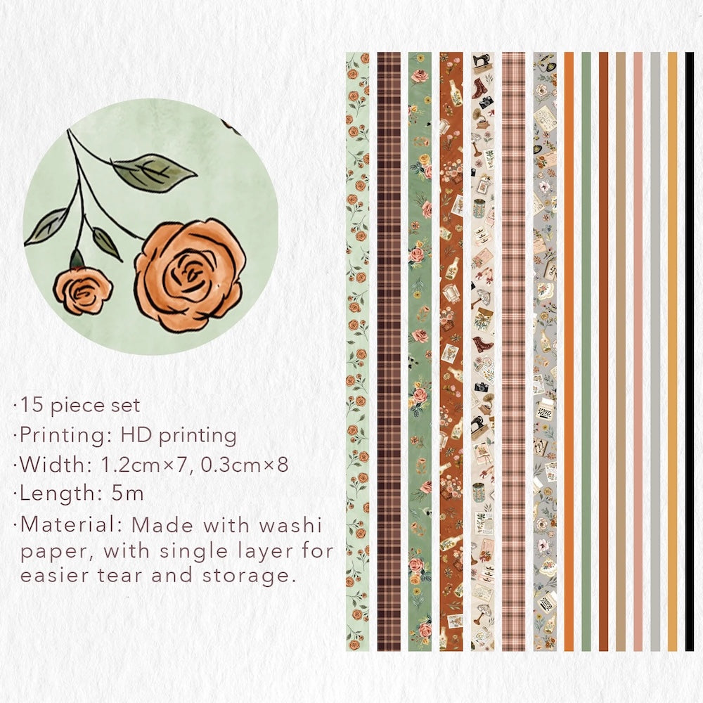 The Washi Tape Shop - Fragrant Memories Slim Washi Tape Set