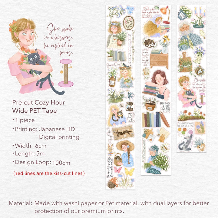 The Washi Tape Shop - Pre-cut Cozy Hour Wide Washi/PET Tape