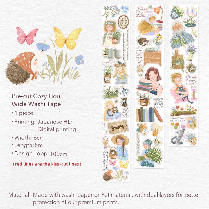 The Washi Tape Shop - Pre-cut Cozy Hour Wide Washi/PET Tape