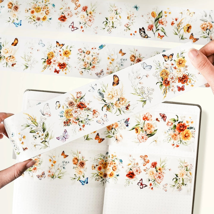The Washi Tape Shop - Pre-Cut Floral Wave Wide Washi/PET Tape