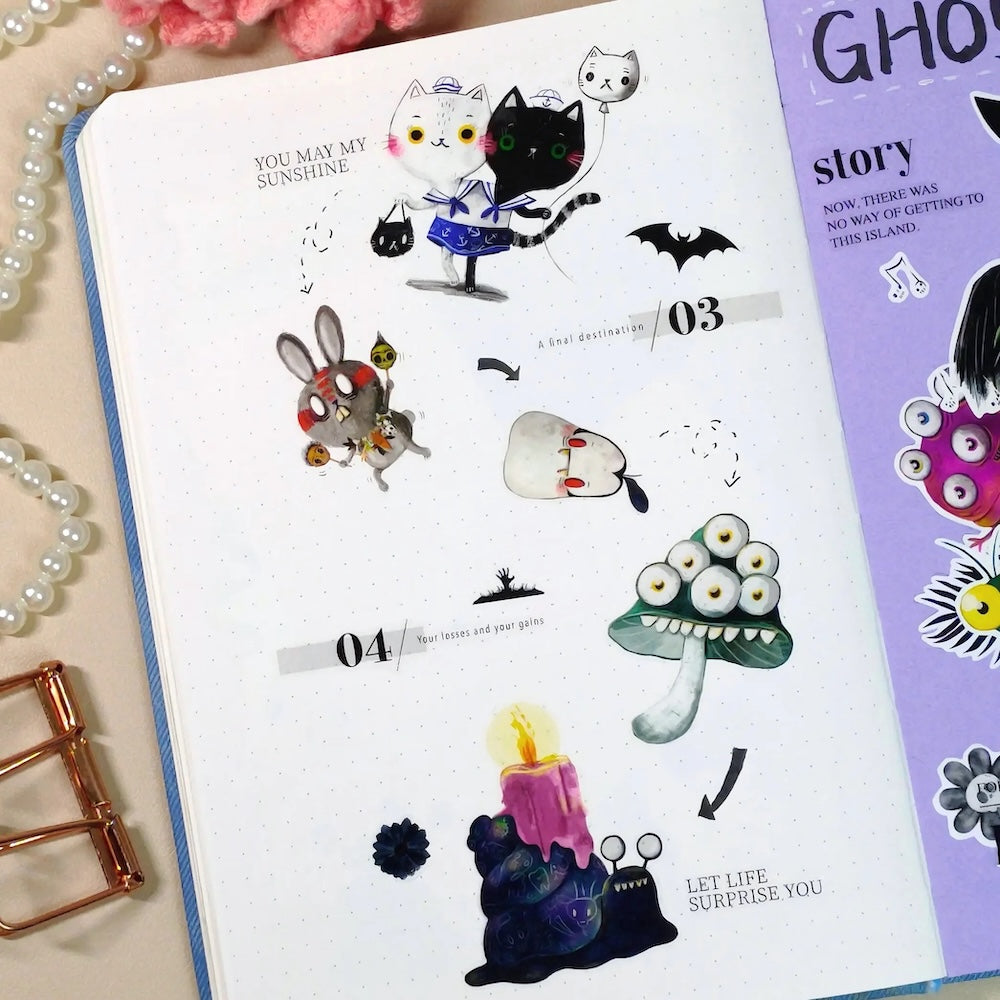 The Washi Tape Shop - Pre-Cut Midnight Monsters Wide Washi/PET Tape
