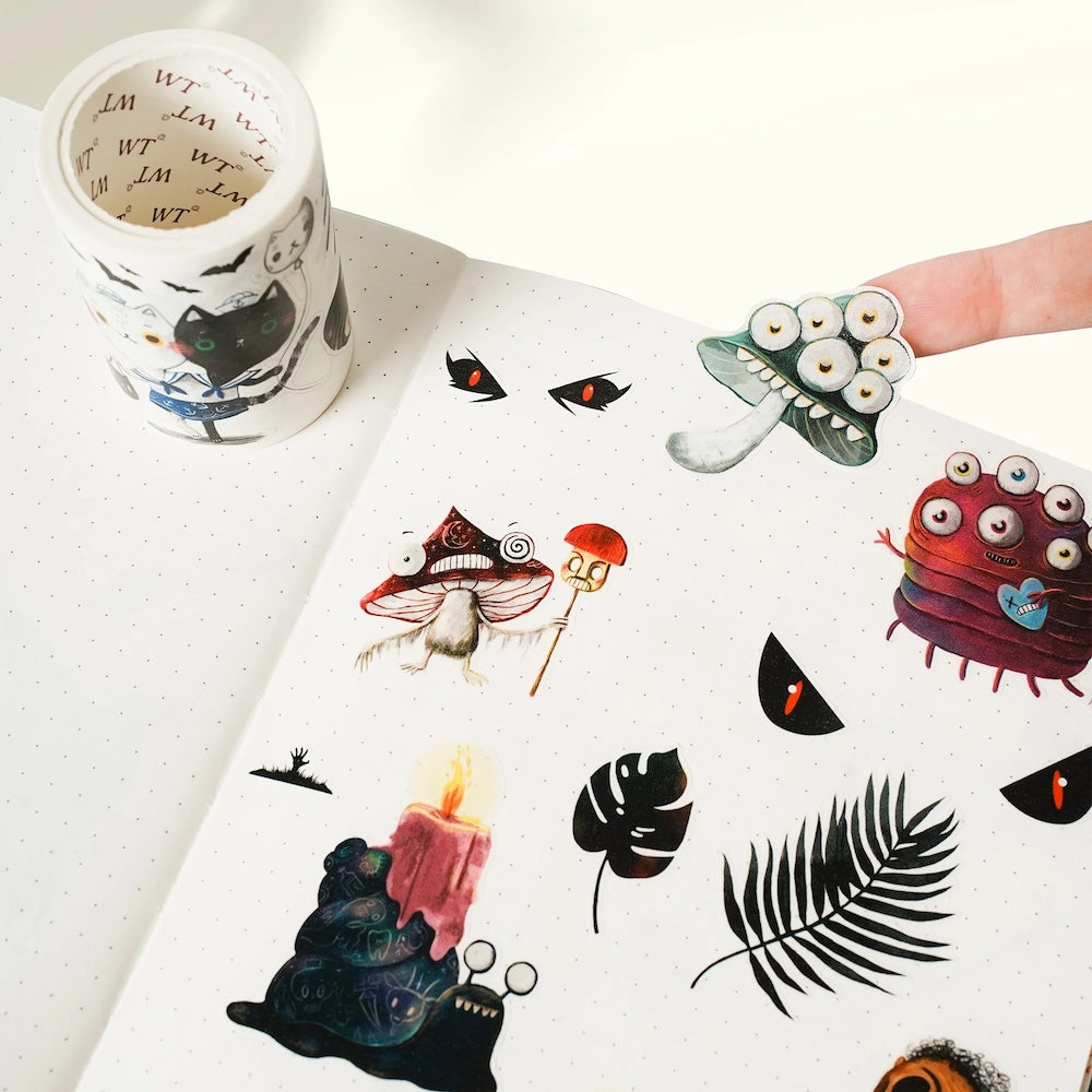 The Washi Tape Shop - Pre-Cut Midnight Monsters Wide Washi/PET Tape