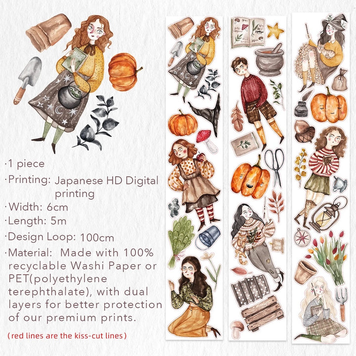 The Washi Tape Shop - Pre-Cut Pumpkin Spell Wide Washi/PET Tape