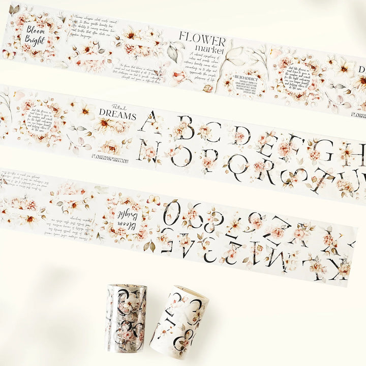 The Washi Tape Shop - Pre-cut Rosé Scripts Wide Washi/PET Tape