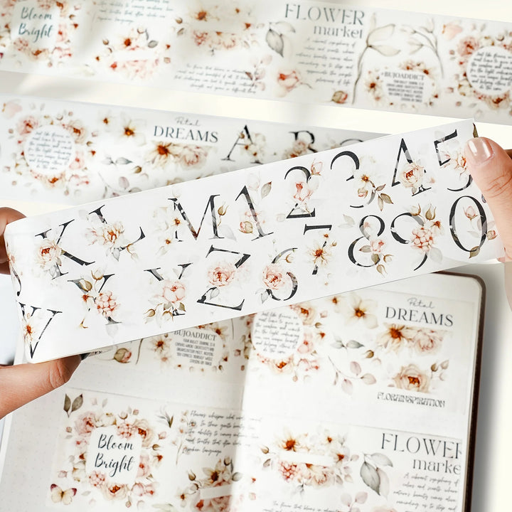 The Washi Tape Shop - Pre-cut Rosé Scripts Wide Washi/PET Tape