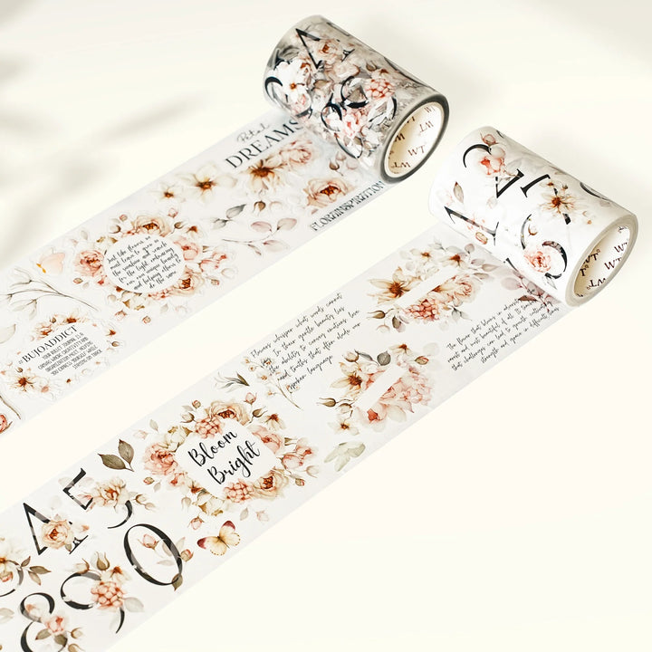 The Washi Tape Shop - Pre-cut Rosé Scripts Wide Washi/PET Tape