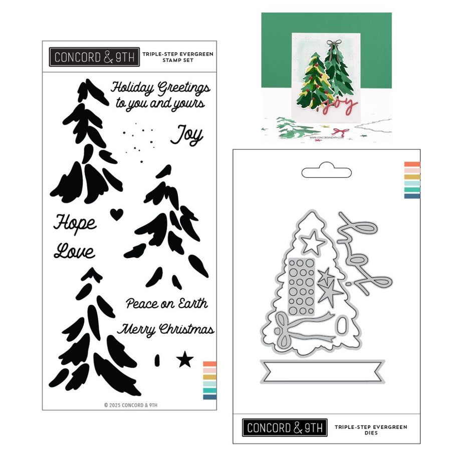 Concord & 9th - Triple-step Evergreen Stamps & Dies Bundle