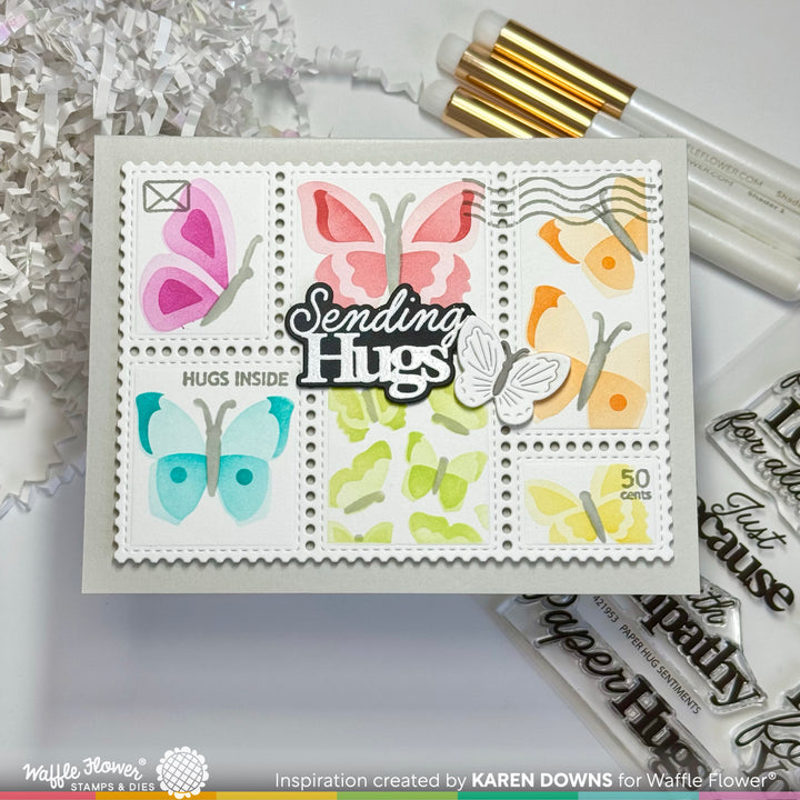 Waffle Flower - Postage Collage Butterfly Stencil