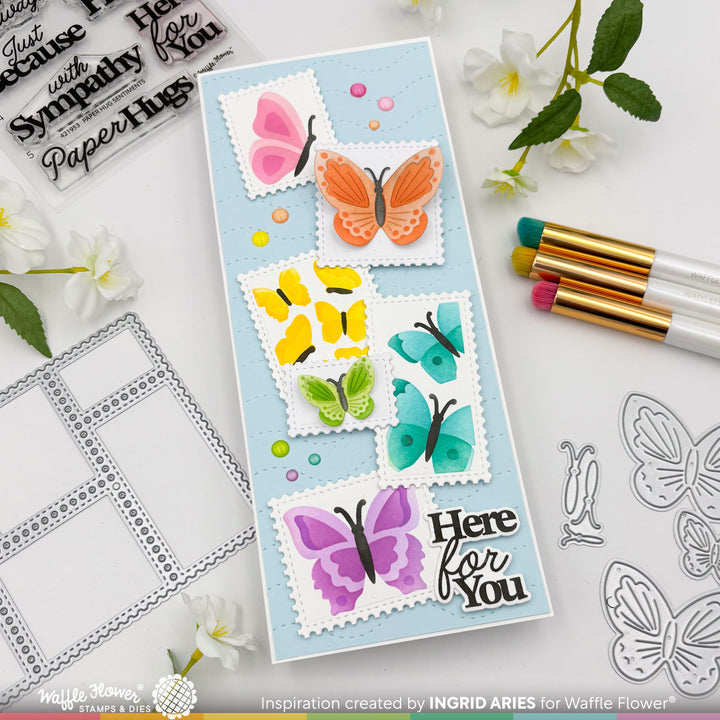 Waffle Flower - Postage Collage Butterfly Stencil