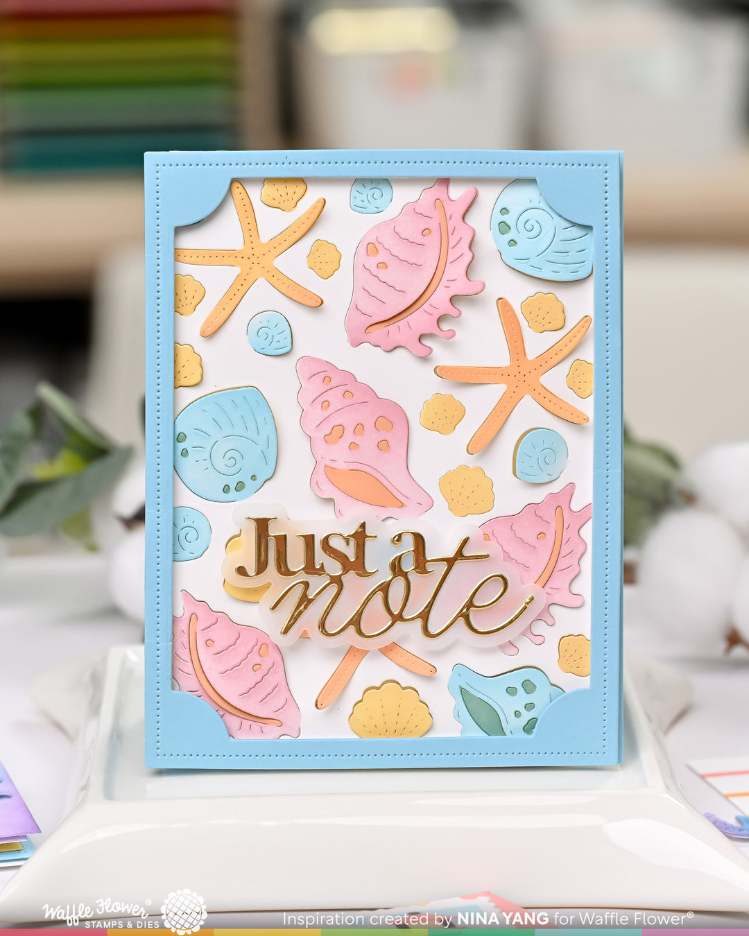 waffle flower seashell coloring stencil - 422079 card