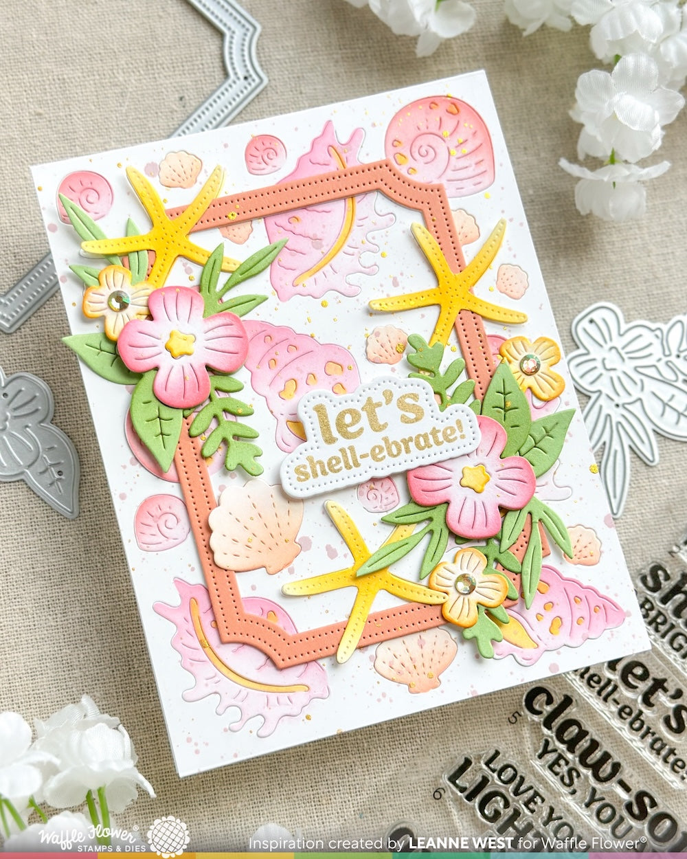 waffle flower seashell coloring stencil - 422079 example
