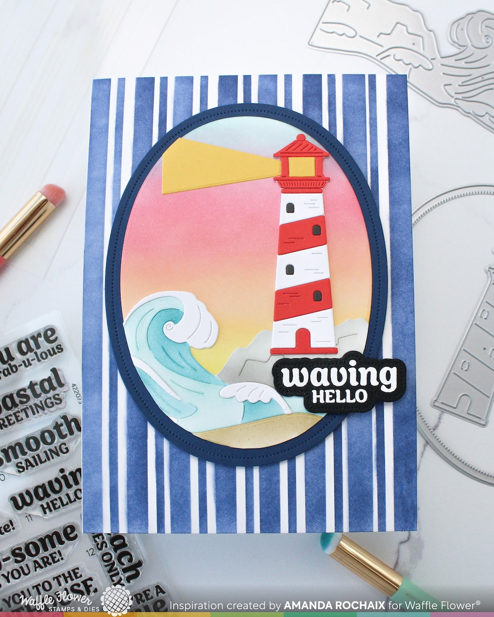 waffle flower lighthouse die - 422080 project idea