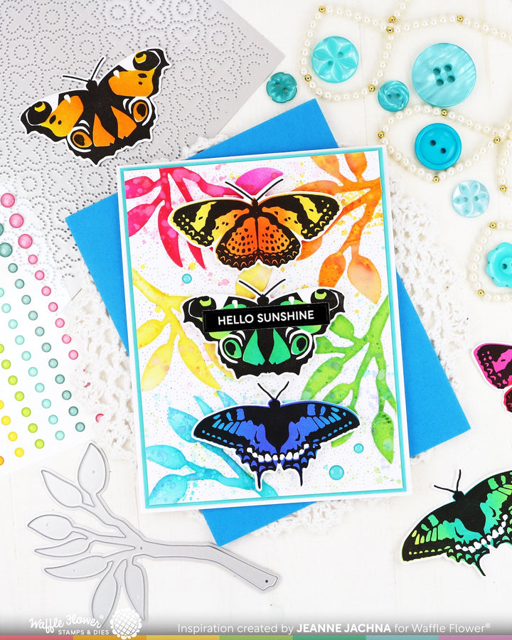Waffle Flower - Butterfly Trio Coloring Stencil