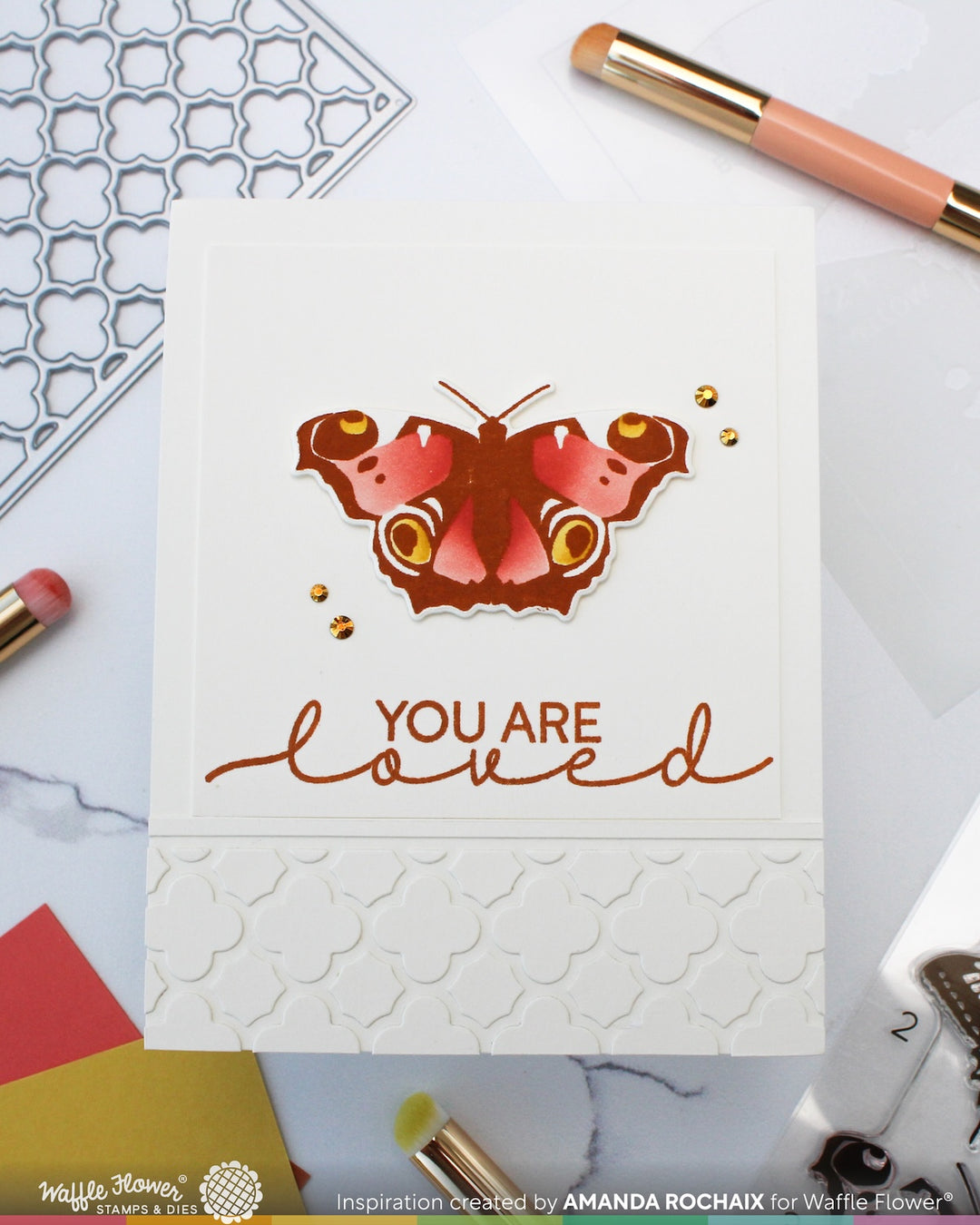 Waffle Flower - Butterfly Trio Coloring Stencil