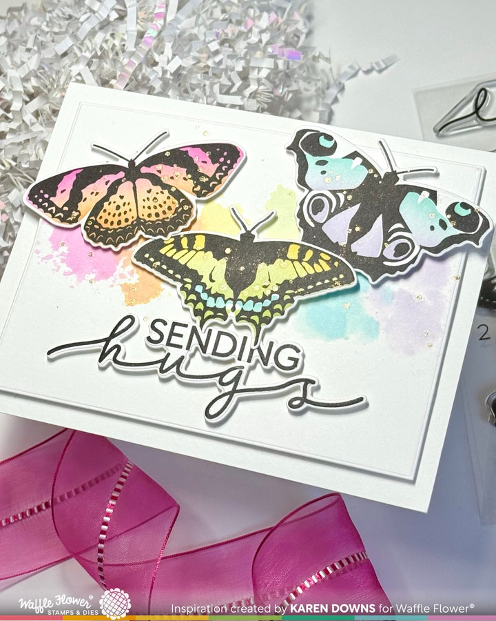 Waffle Flower - Butterfly Trio Coloring Stencil