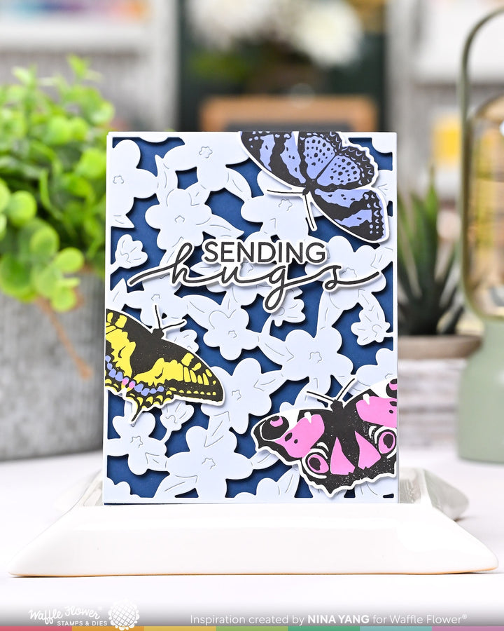 Waffle Flower - Butterfly Trio Coloring Stencil