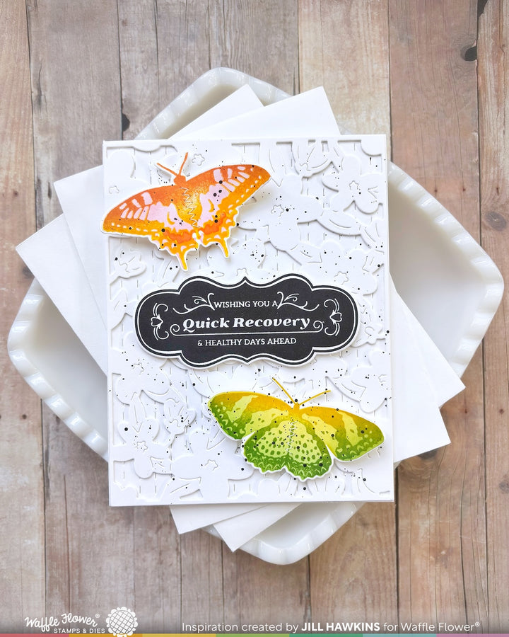 Waffle Flower - Butterfly Trio Coloring Stencil