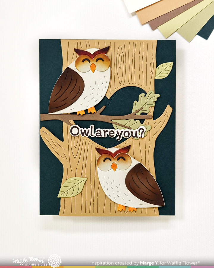 Waffle Flower Woodland Hugs Die - handmade card project by Marge