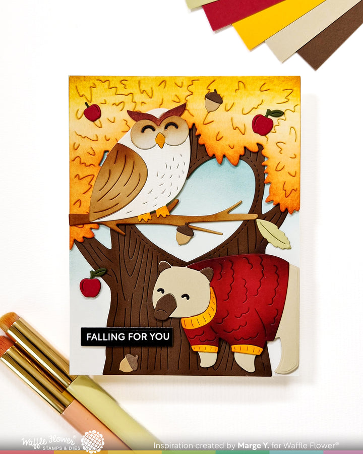 Waffle Flower Woodland Hugs Die - handmade card project by Marge, photo 3