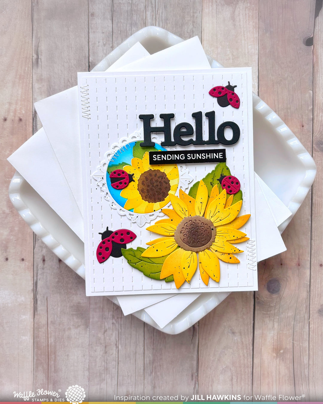 Waffle Flower Simple Greetings Trio Die - handmade card project by Jill