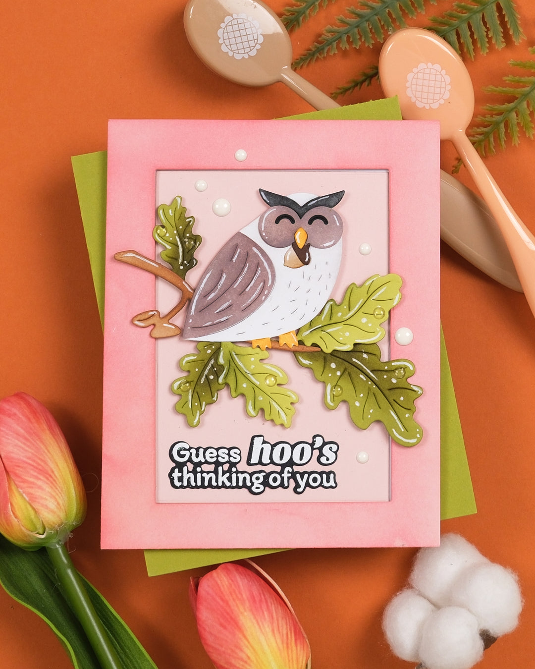 Waffle Flower Owl Duo Die-n-stencil - handmade card project by Galina, photo 3