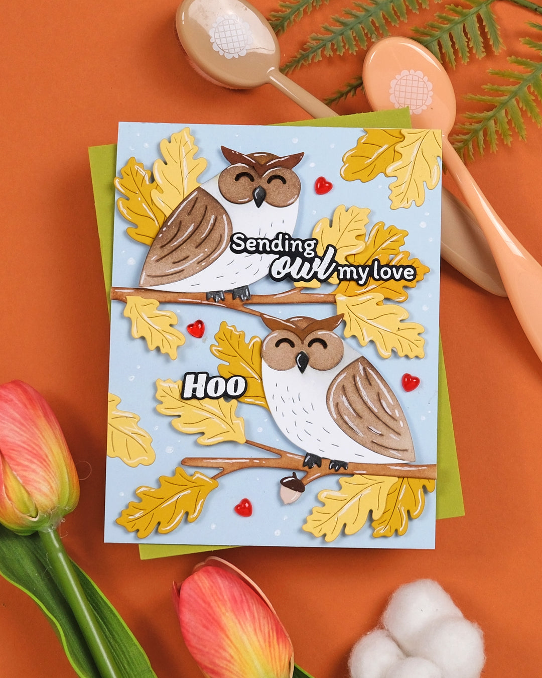 Waffle Flower Owl Duo Die-n-stencil - handmade card project by Galina, photo 4