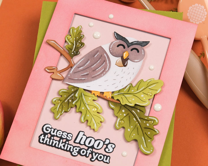 Waffle Flower Owl Duo Die-n-stencil - handmade card project by Galina, photo 2