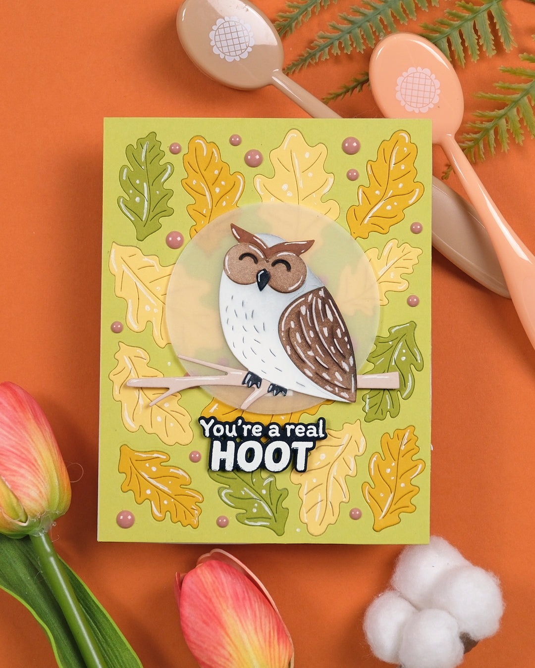 Waffle Flower Owl Duo Die-n-stencil - handmade card project by Galina
