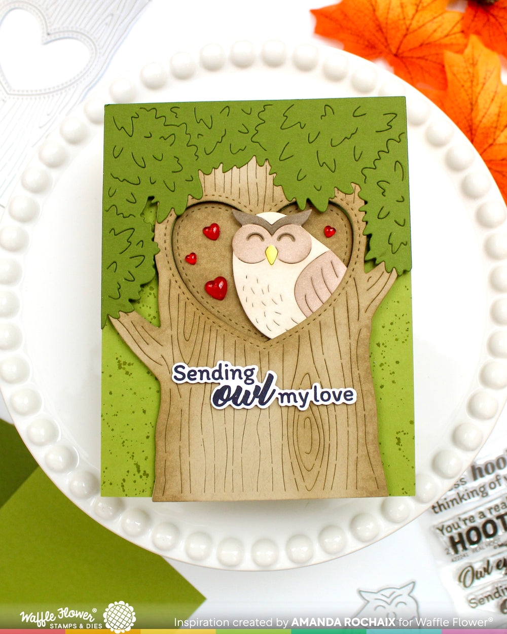 Waffle Flower Woodland Hugs Die - handmade card project by Amanda
