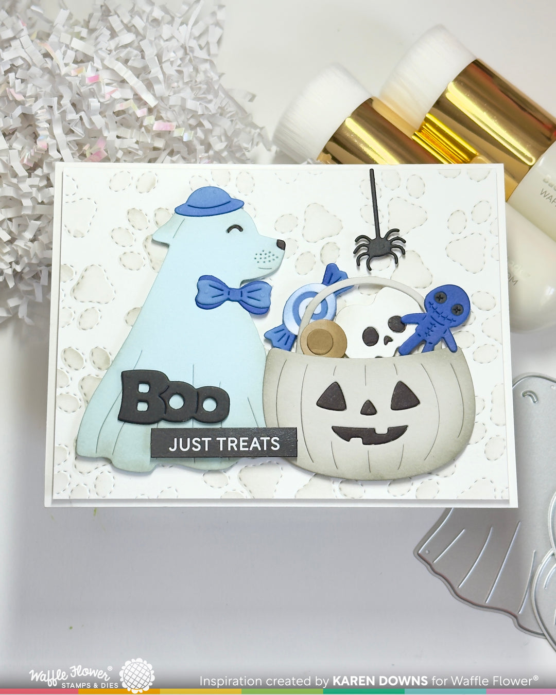 Waffle Flower Happy Haunting Dog Die - handmade card project by Karen
