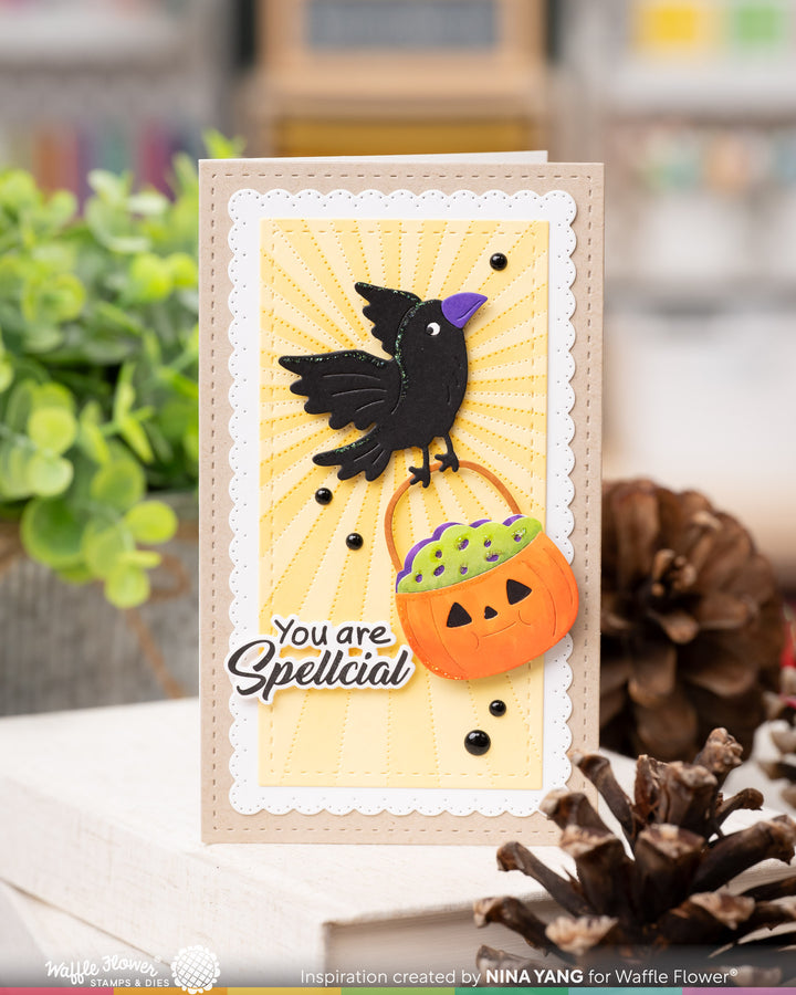 Waffle Flower Happy Haunting Dog Die - handmade card project by Nina