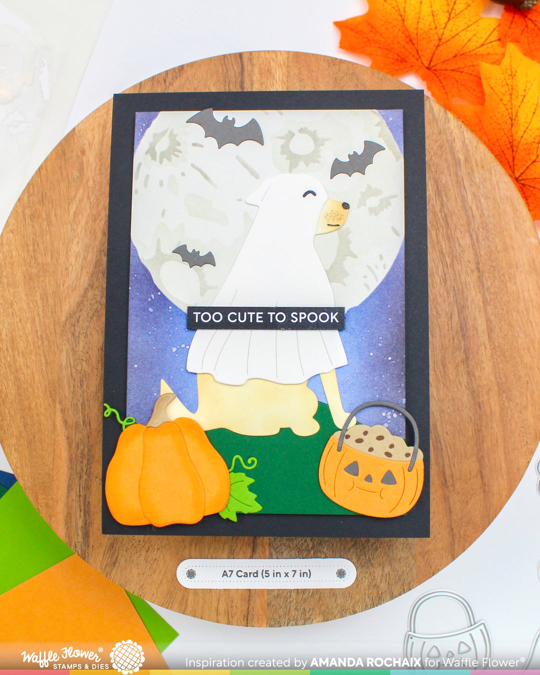 Waffle Flower Happy Haunting Dog Die - handmade card project by Amanda