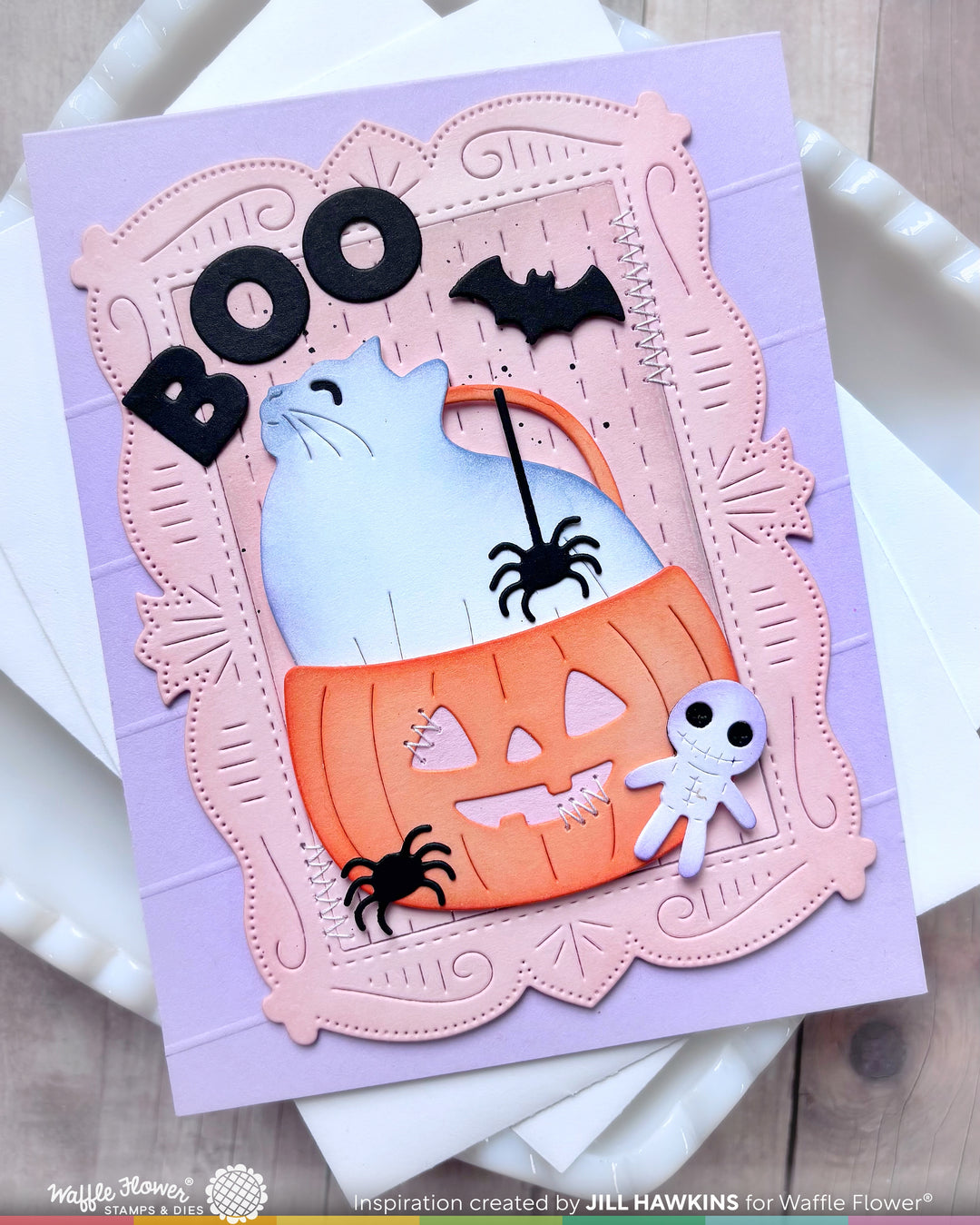 Waffle Flower Happy Haunting Cat Die - handmade card project by Jill