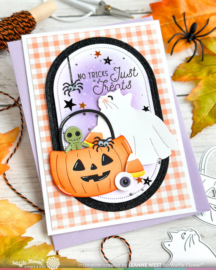 Waffle Flower Happy Haunting Cat Die - handmade card project by Leanne