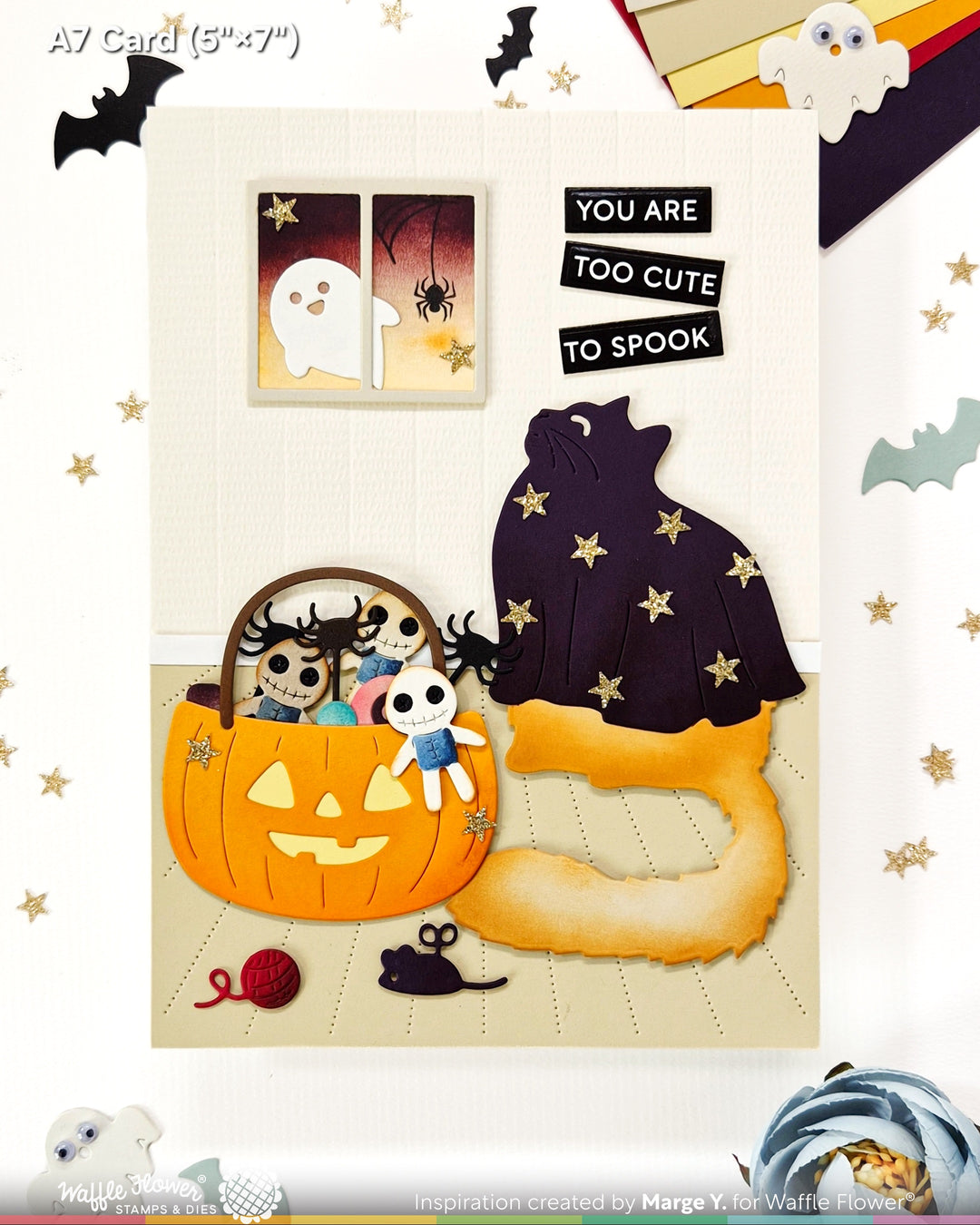 Waffle Flower Happy Haunting Cat Die - handmade card project by Marge, photo 2