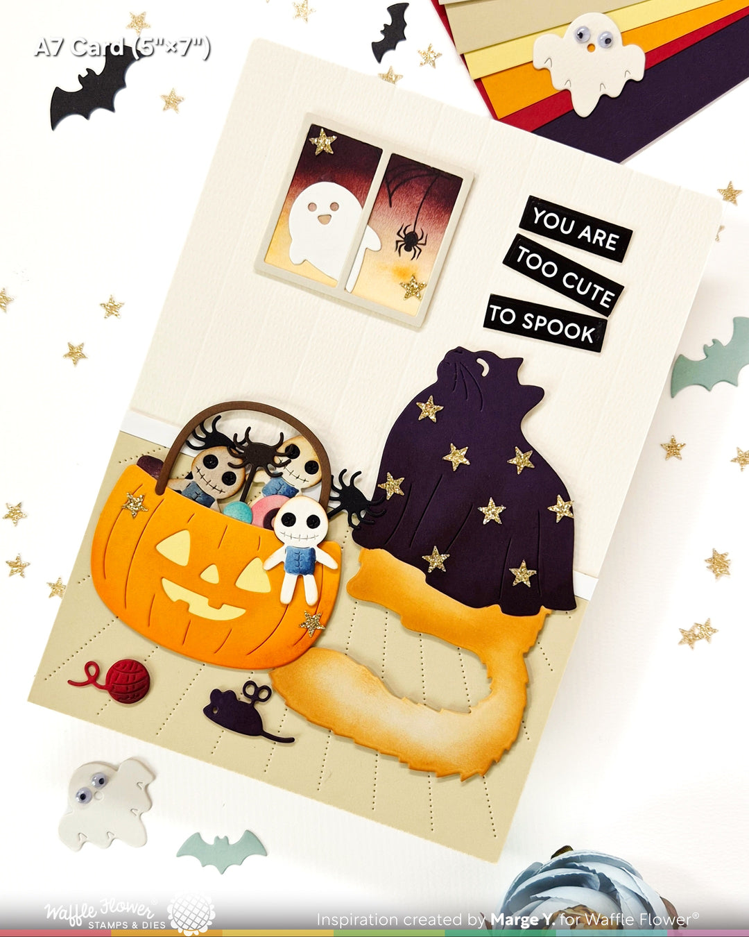 Waffle Flower Happy Haunting Cat Die - handmade card project by Marge