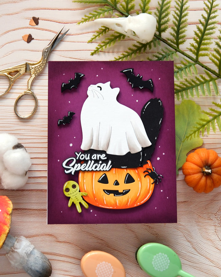 Waffle Flower Happy Haunting Cat Die - handmade card project by Galina, photo 3