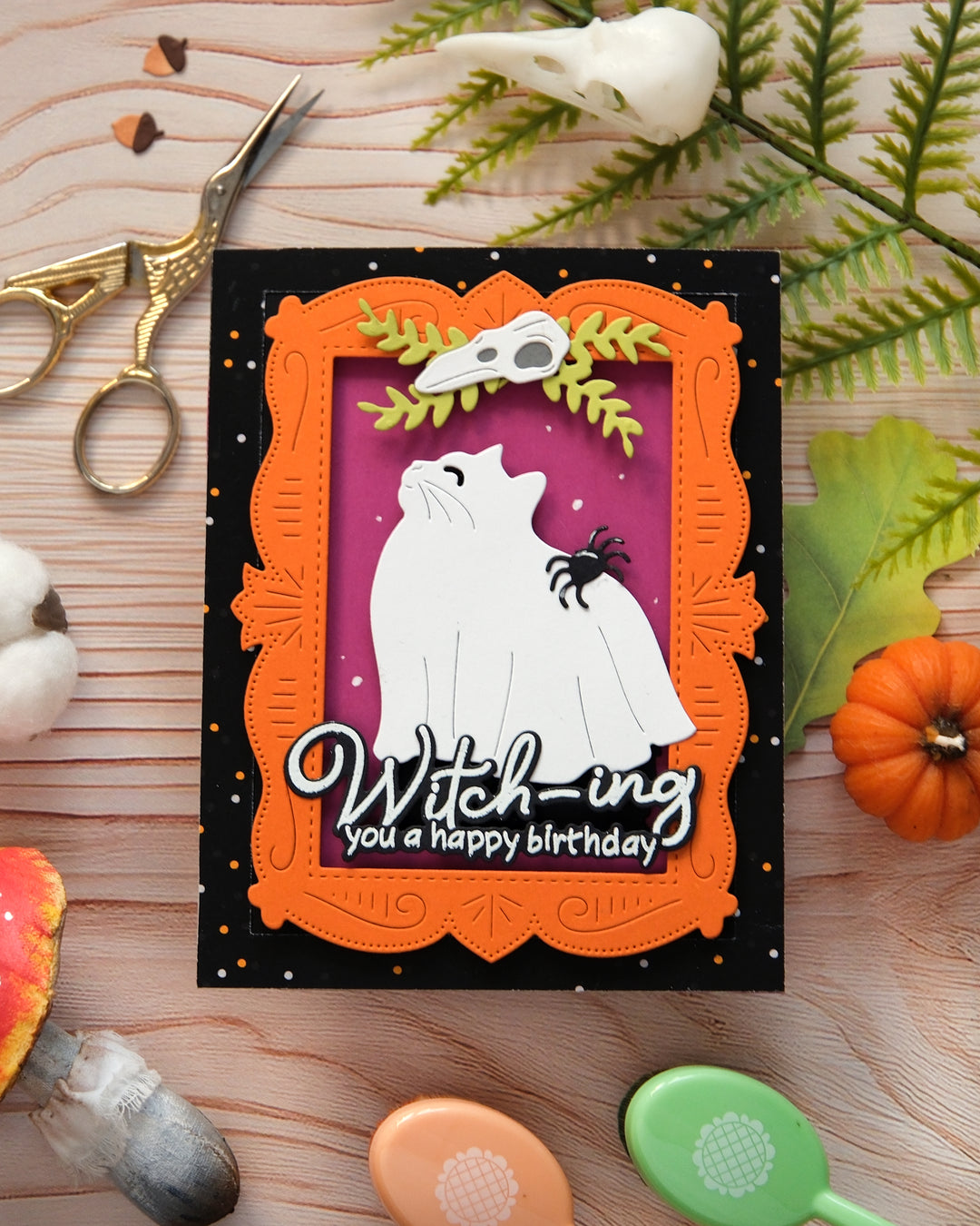 Waffle Flower Happy Haunting Cat Die - handmade card project by Galina, photo 2