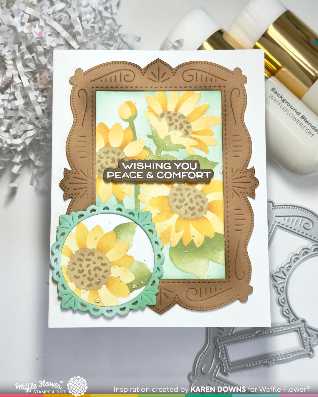 Waffle Flower NPC Sunflower Stencil - handmade card project by Karen, photo 2