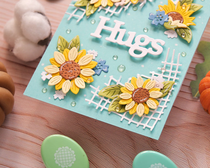 Waffle Flower Sunflower Bouquet Die - handmade card project by Galina, photo 5