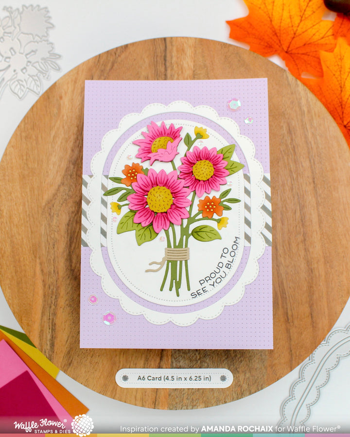 Waffle Flower Sunflower Bouquet Die - handmade card project by Amanda, photo 2