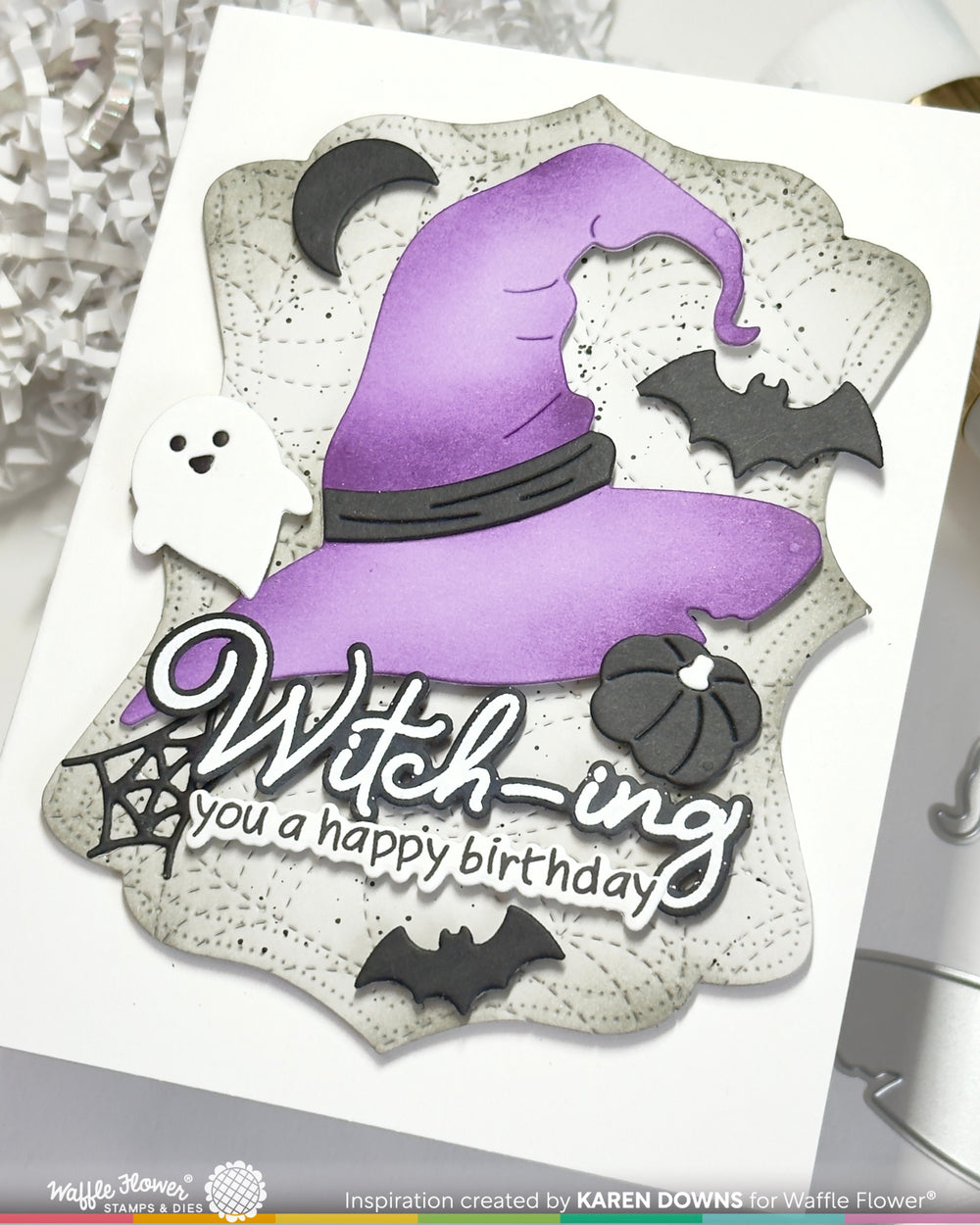 Waffle Flower Spellcial Icons Die - handmade card project by Karen