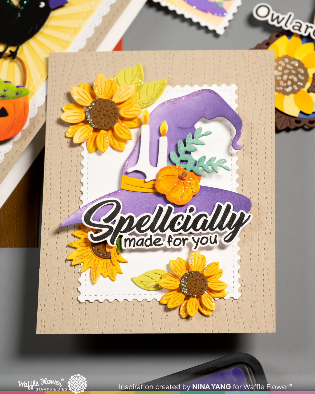 Waffle Flower Spellcial Icons Die - handmade card project by Nina