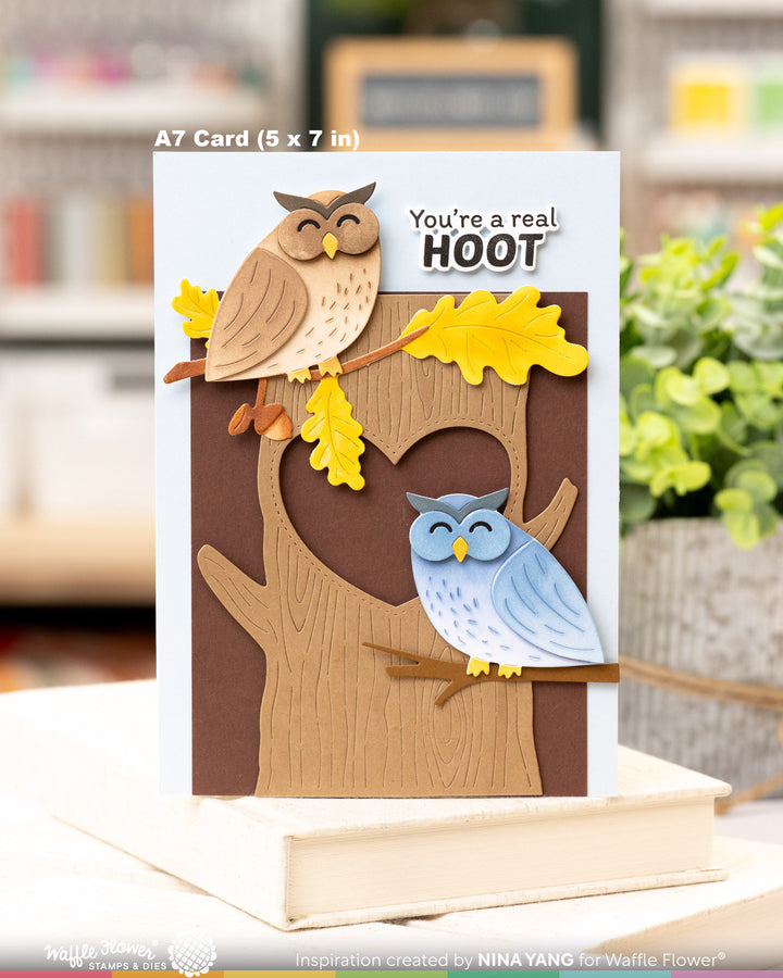 Waffle Flower Woodland Hugs Die - handmade card project by Nina