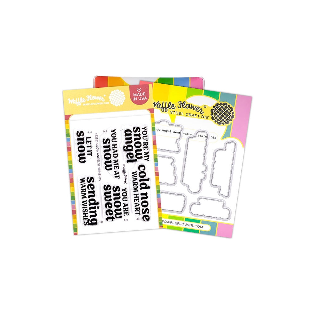 waffle flower snow angel sentiments combo wfc228