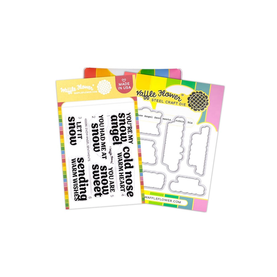 waffle flower snow angel sentiments combo wfc228