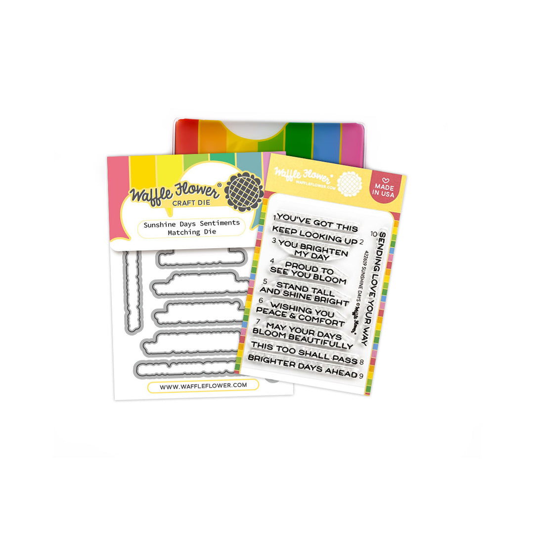 Waffle Flower Sunshine Days Sentiments Combo - product packaging, front view