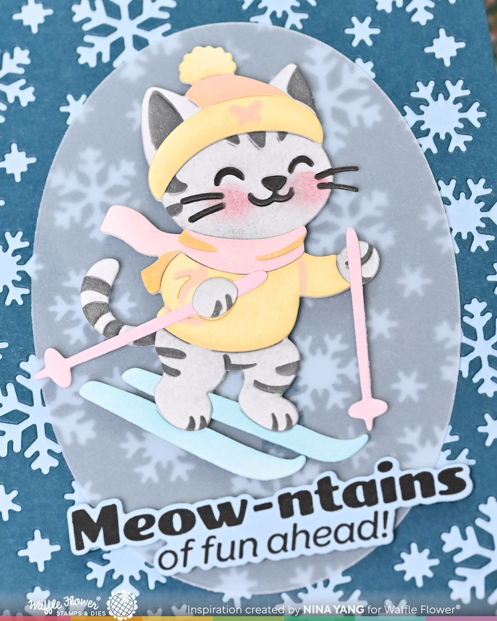 Waffle Flower - Snowflake Background Die