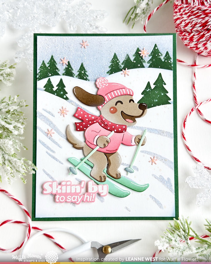 Waffle Flower - Pawder Day Sentiments Combo Stamps & Dies